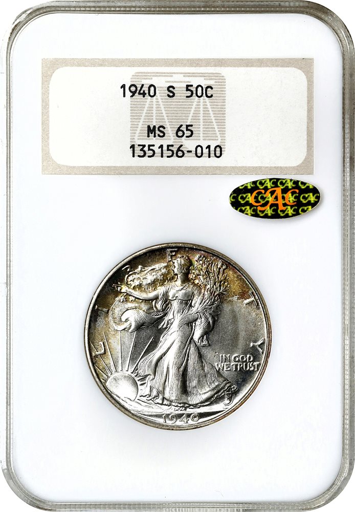 1940-S Walking Liberty Half Dollar. MS-65 (NGC). Gold CAC. OH