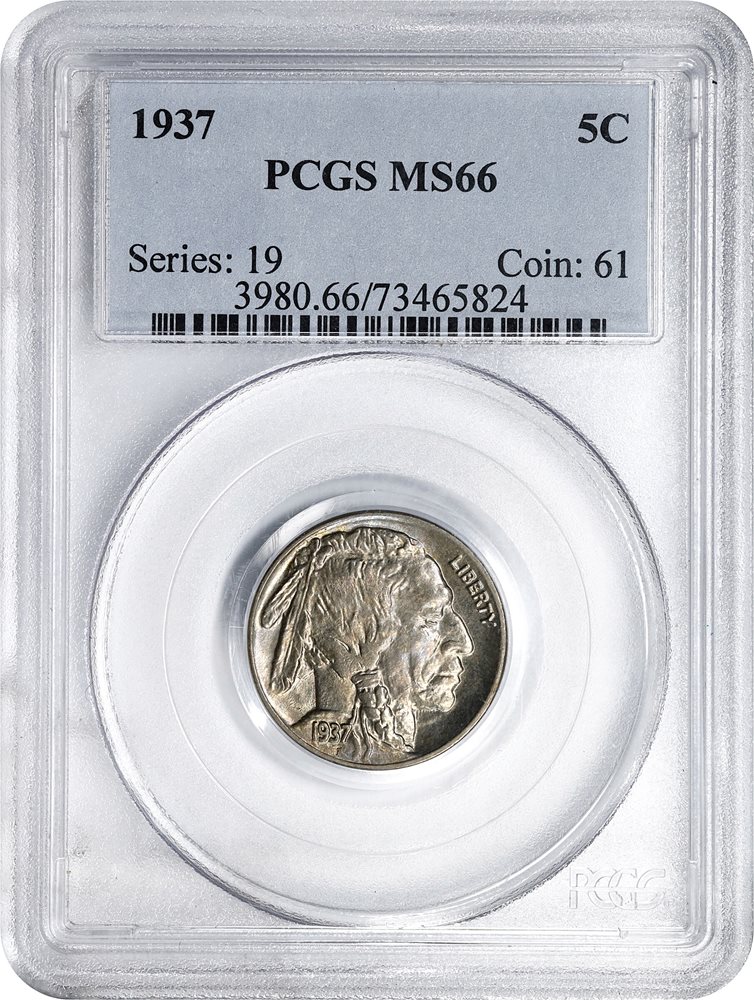 1937 Buffalo Nickel. MS-66 (PCGS)., MS66 - PCGS Auction Prices