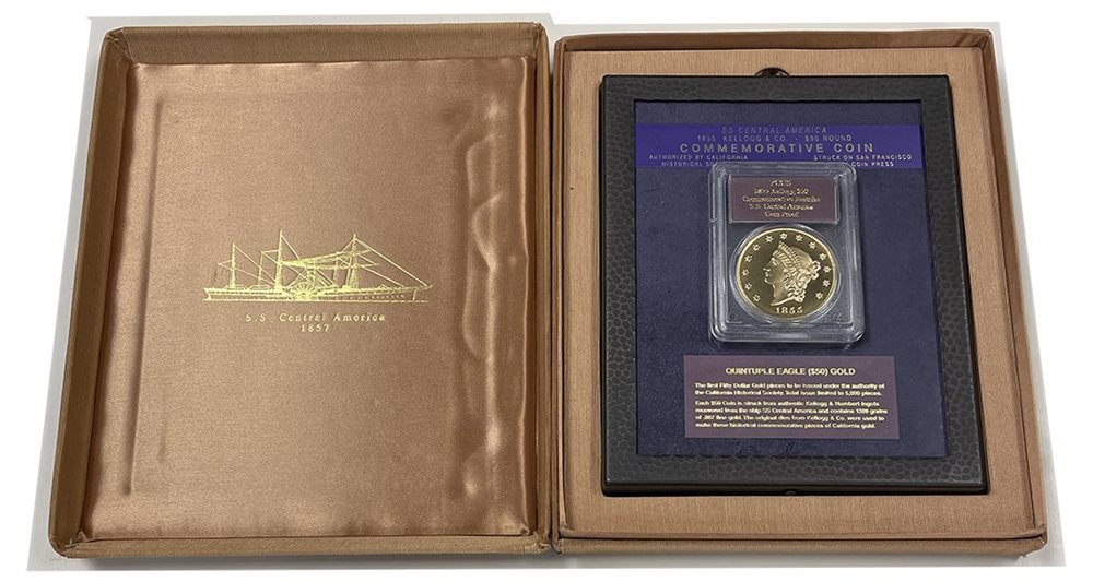 S.S. Central America: 1855 Kellogg Restrike $50 PCGS Gem Proof