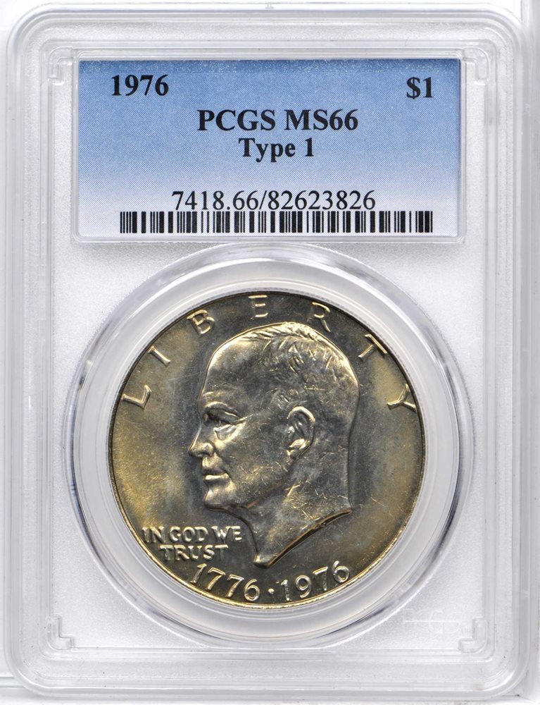 1976 Eisenhower Dollar. Type I Reverse. MS-66 (PCGS)., MS66