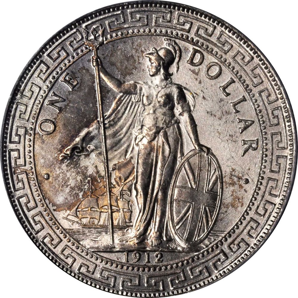 1ドルイギリスtrade コイン GREAT BRITAIN. Trade Dollar, 1912-B. Bombay Mint. George V. PCGS
