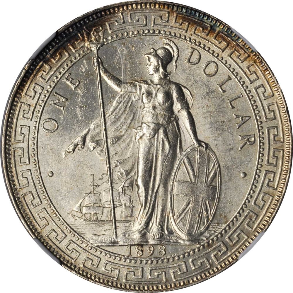 GREAT BRITAIN. Trade Dollar, 1898-B. Bombay Mint. Victoria. NGC MS