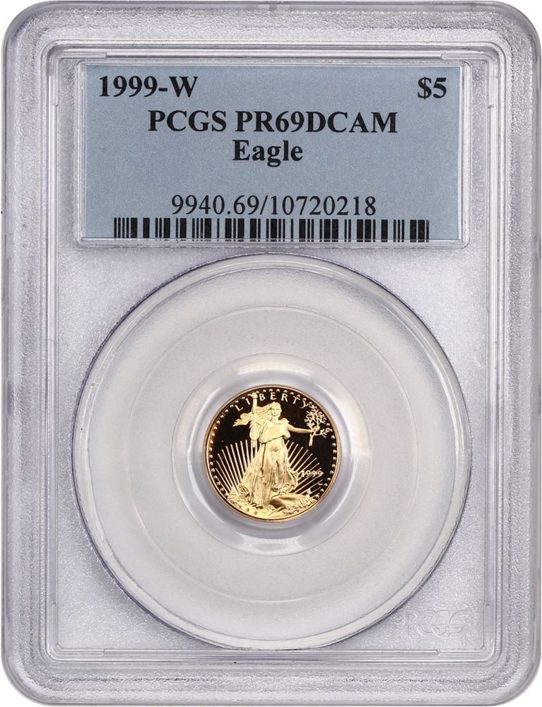 1999-W Gold Eagle $5 PCGS Proof 69 DCAM, PR69DCAM - PCGS Auction