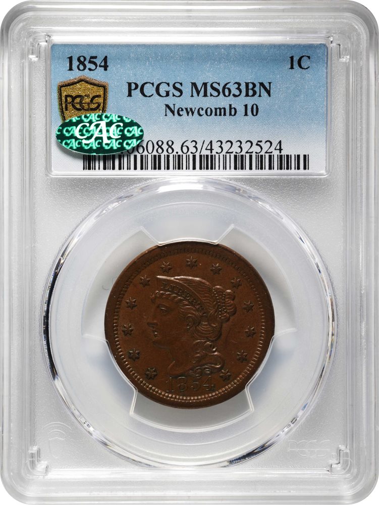 1854年 イギリス ペニーボード MS 63 BN NGCコイン イギリス ペニー銅貨 Great Britain: George III gilt Pattern