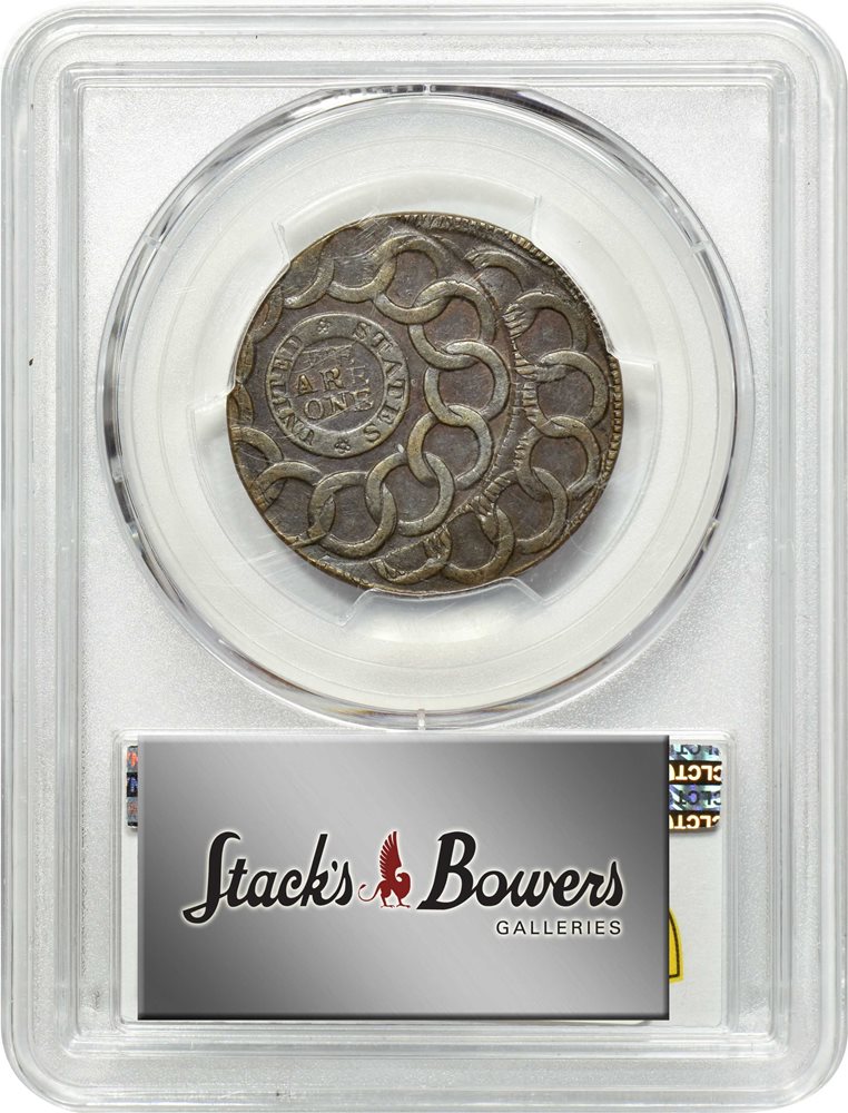 1787 Fugio Cent. Pointed Rays. Newman 11-B, W-6785. Rarity-4