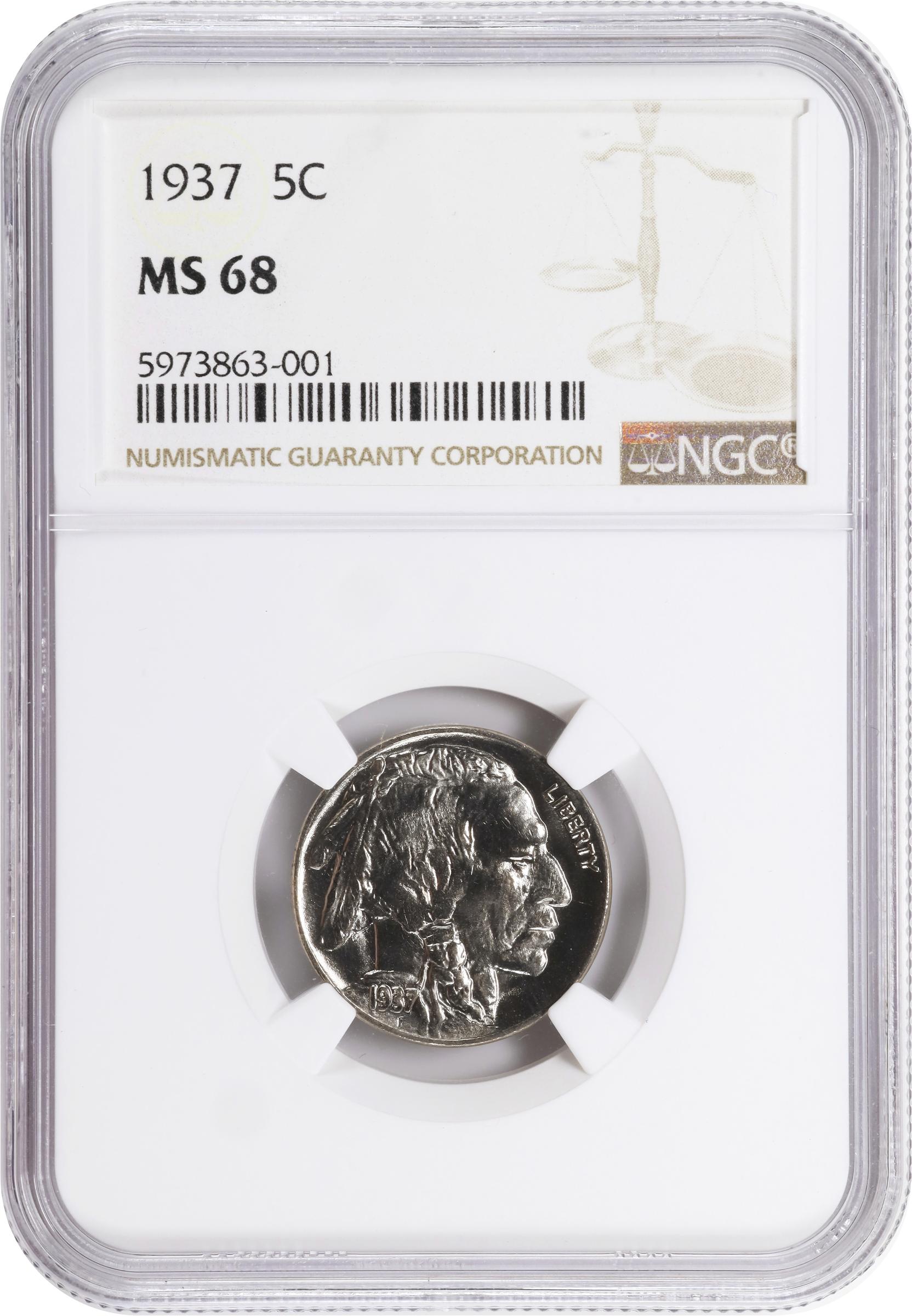 1937 Buffalo Nickel. MS-68 (NGC)., MS68 - PCGS Auction Prices