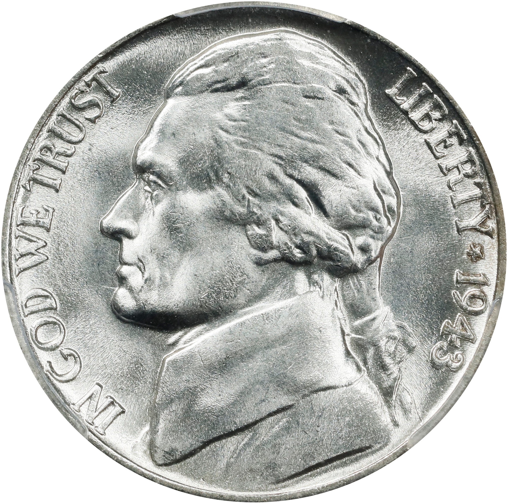 1943-P Jefferson Nickel. FS-106. Doubled Die Obverse. MS-66+ FS