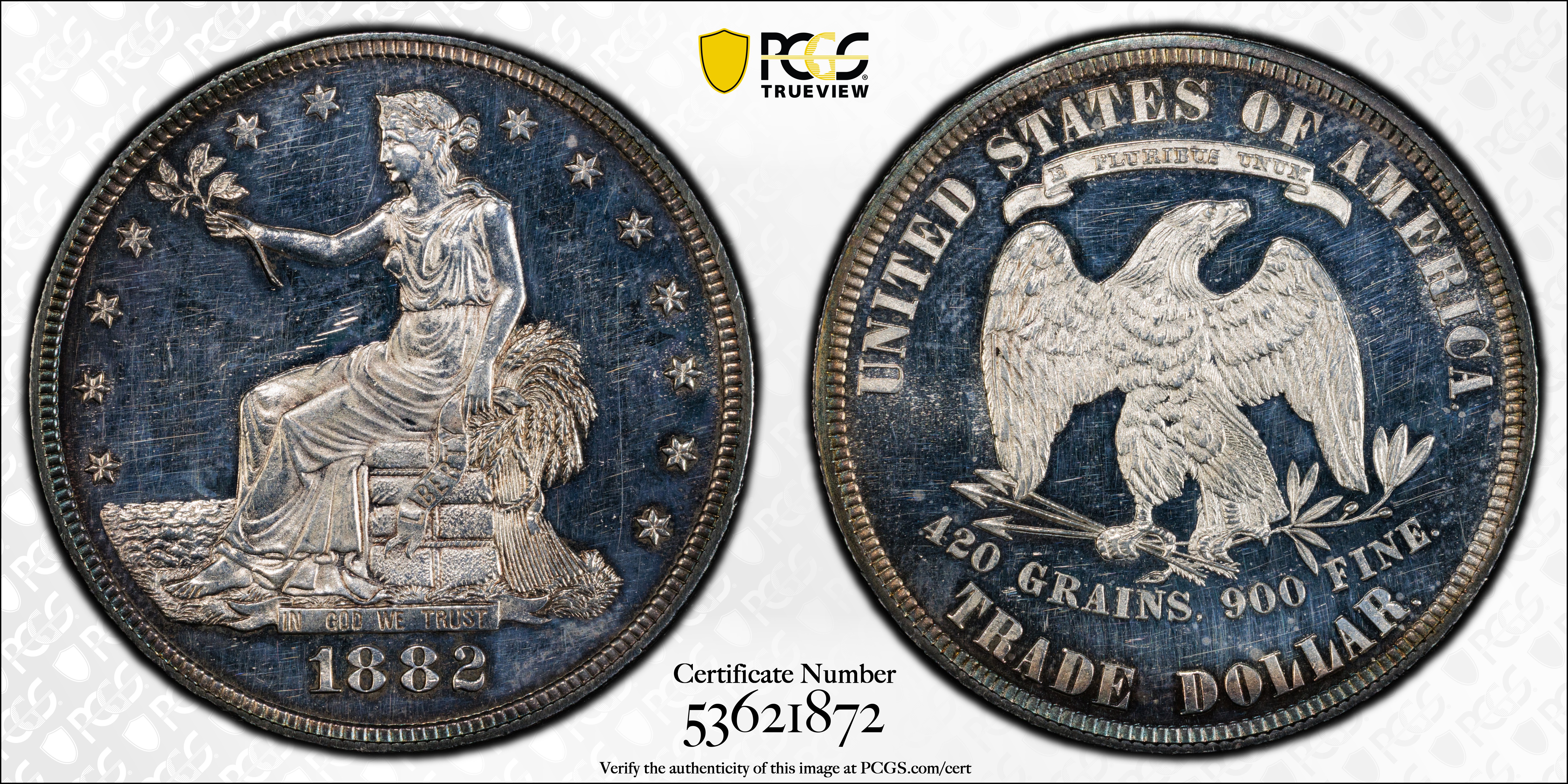 1882 Trade Dollar. Proof-62 Cameo (PCGS)., PR62CAM - PCGS Auction