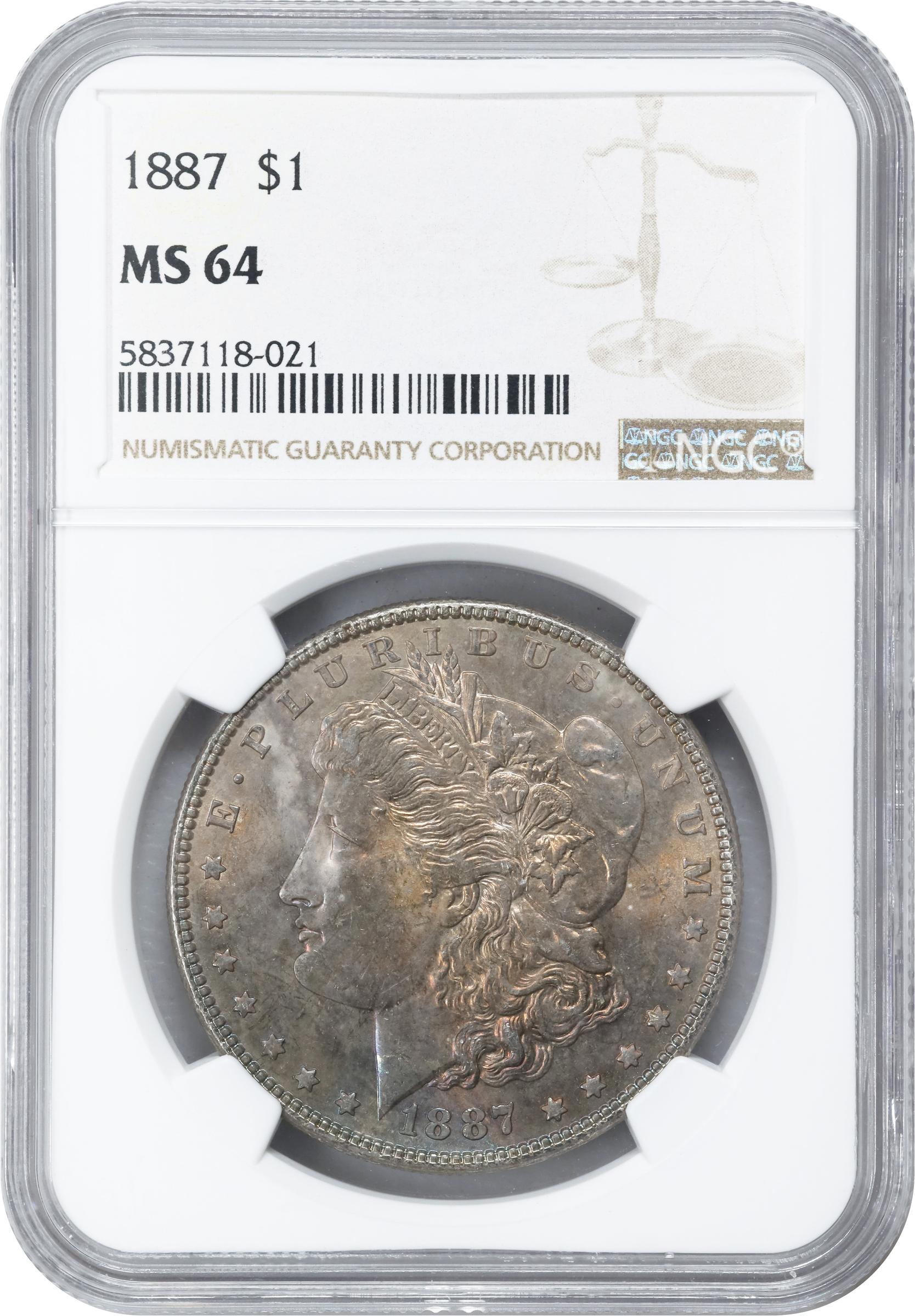 1887 Morgan Silver Dollar. MS-64 (NGC)., MS64 - PCGS Auction Prices