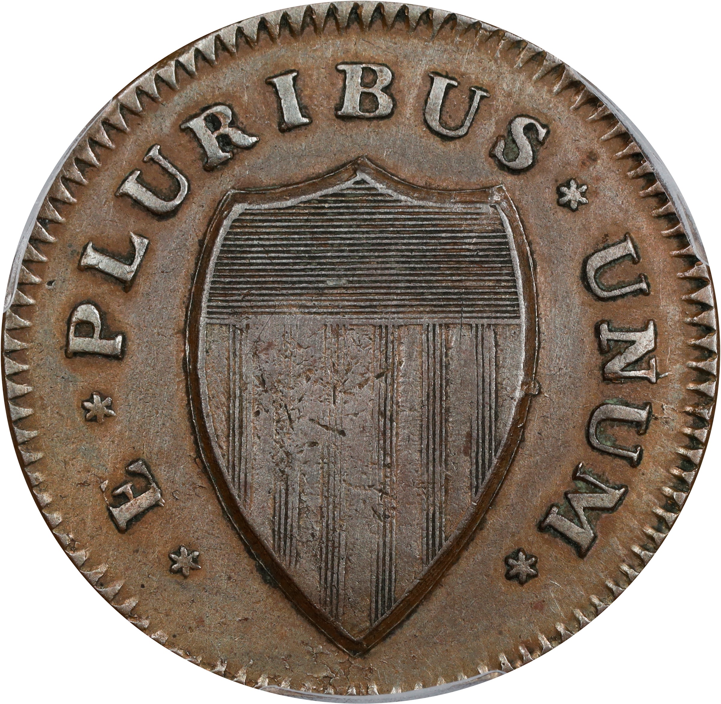 1786 New Jersey Copper. Maris 23-R, W-4945. Rarity-3. Curved Plow