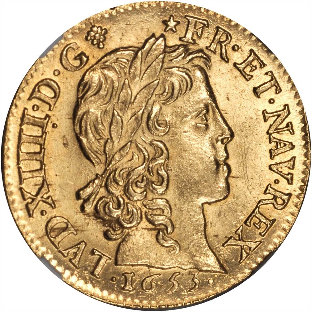 FRANCE. Louis d'Or, 1653-A. Louis XIV (1643-1715). NGC MS-63