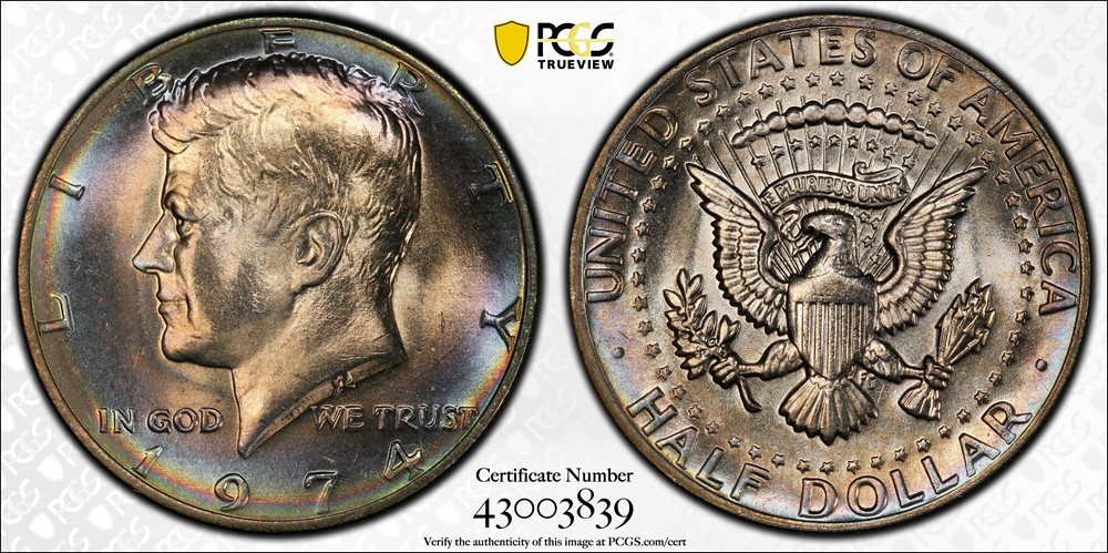 1974 Kennedy Half Dollar. MS-66+ (PCGS)., MS66+ - PCGS Auction Prices