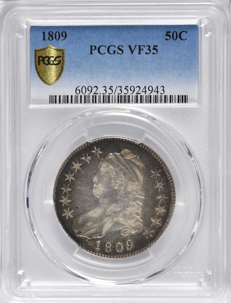 1809 Capped Bust Half Dollar. VF-35 (PCGS)., VF35 - PCGS Auction
