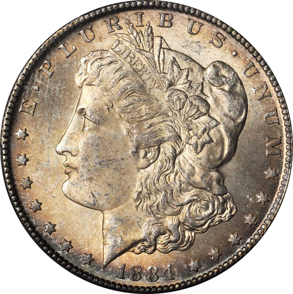 1884-CC Morgan Silver Dollar. MS-62 (PCGS)., MS62 - PCGS Auction