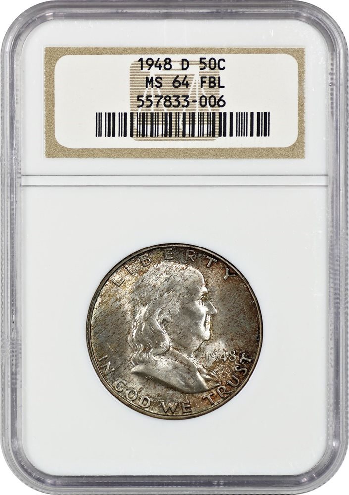 1948-D 50c NGC MS64 FBL, MS64FBL - PCGS Auction Prices