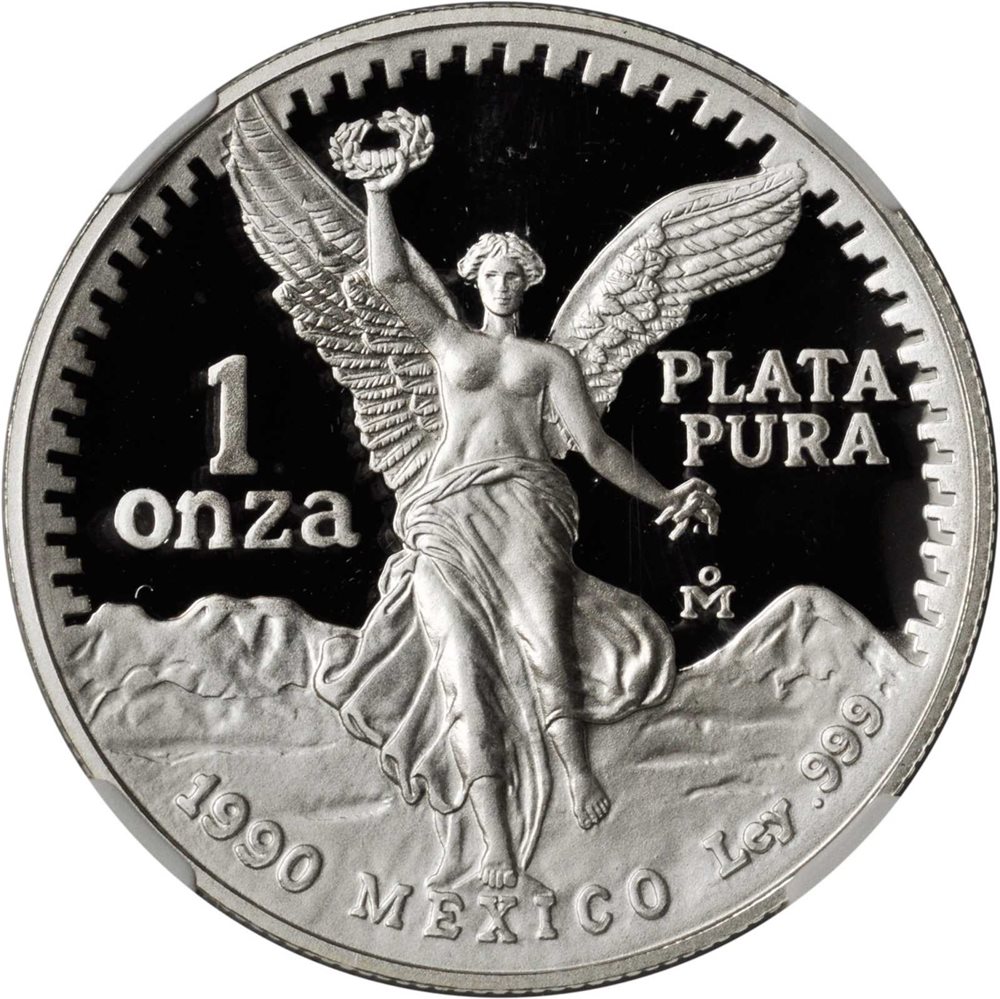 MEXICO. Onza, 1990-Mo. NGC PROOF-69 ULTRA CAMEO., PR69DCAM - PCGS