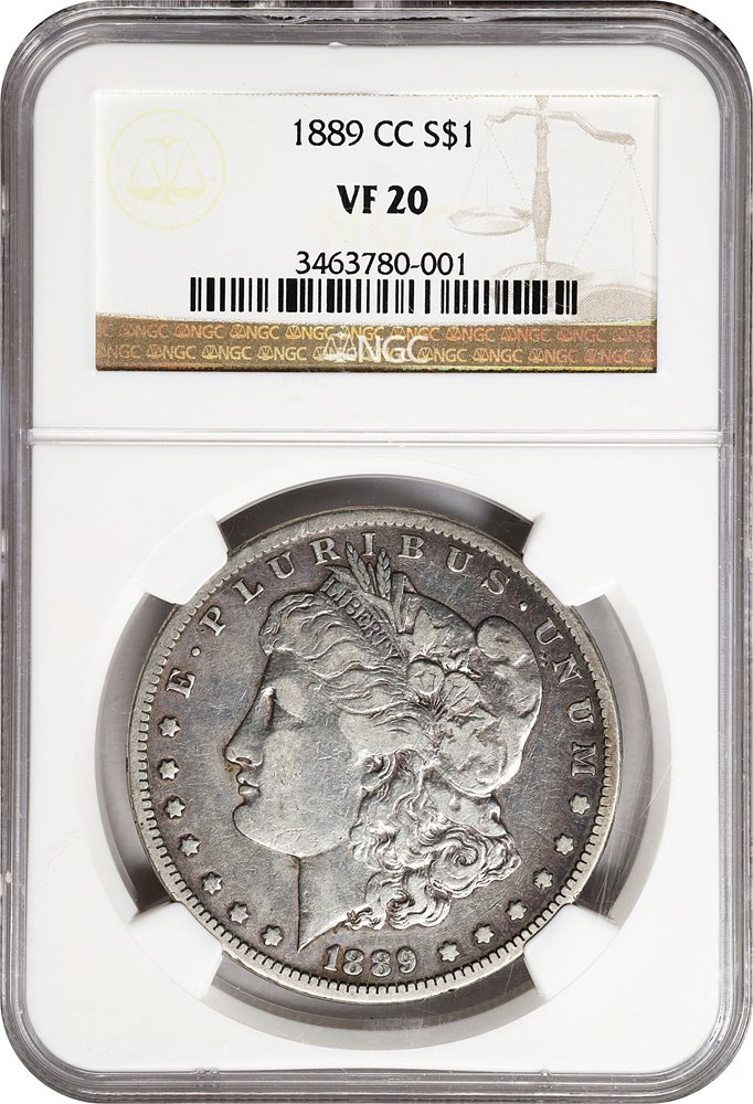 1889-CC Morgan Silver Dollar. VF-20 (NGC)., VF20 - PCGS Auction Prices