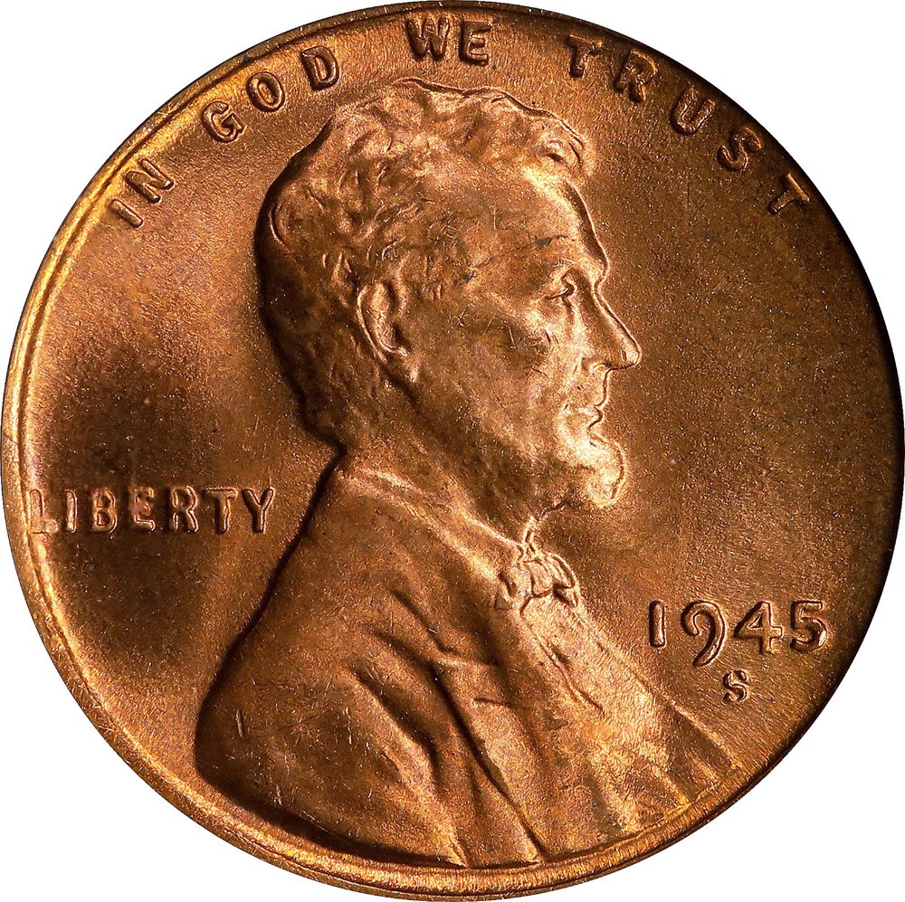 1945-S Lincoln Cent. MS-67 RD (PCGS). CAC., MS67RD - PCGS Auction