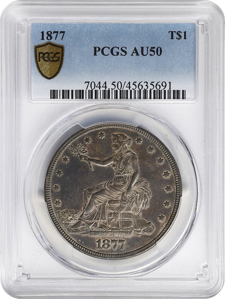 1877 Trade Dollar. AU-50 (PCGS)., AU50 - PCGS Auction Prices
