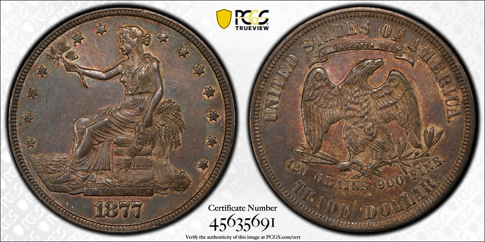1877 Trade Dollar. AU-50 (PCGS)., AU50 - PCGS Auction Prices