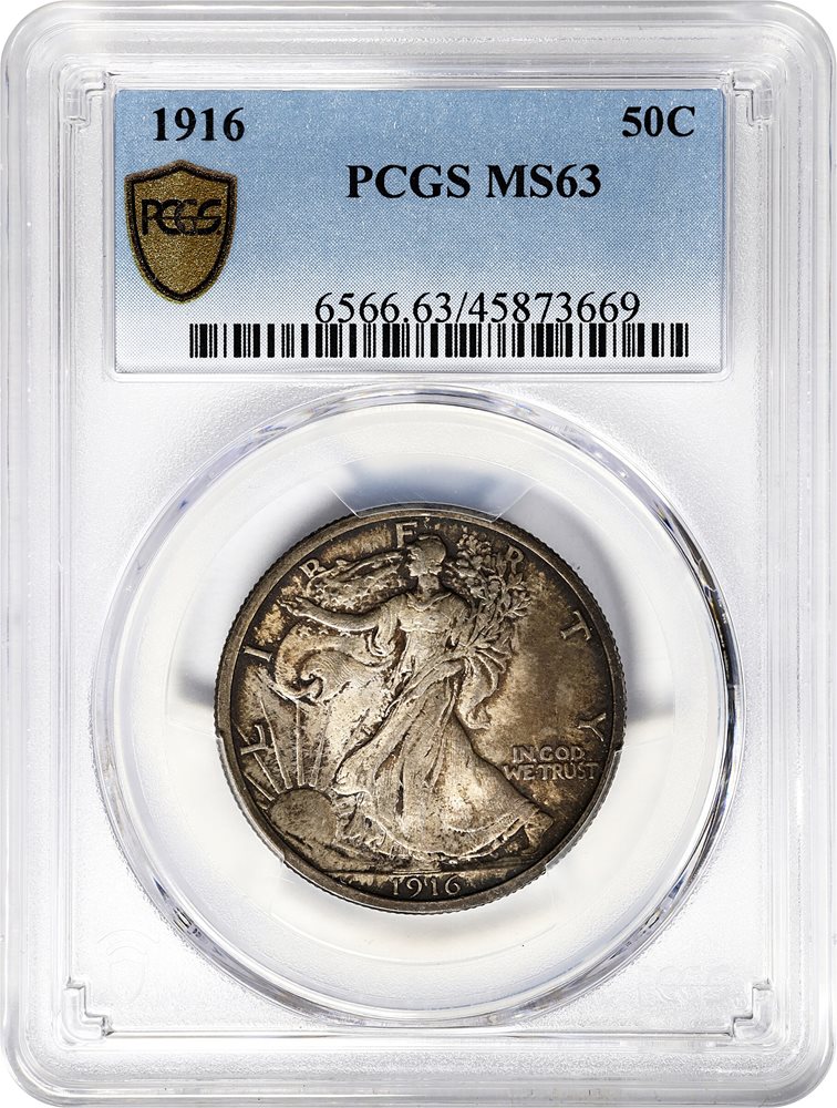 1916 Walking Liberty Half Dollar. MS-63 (PCGS)., MS63 - PCGS