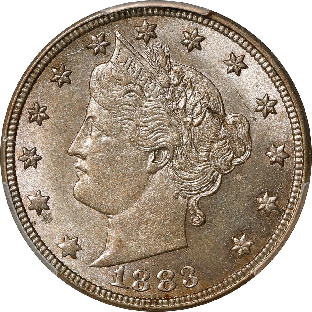 1883 Liberty Head Nickel. With CENTS. MS-62 (PCGS)., MS62 - PCGS