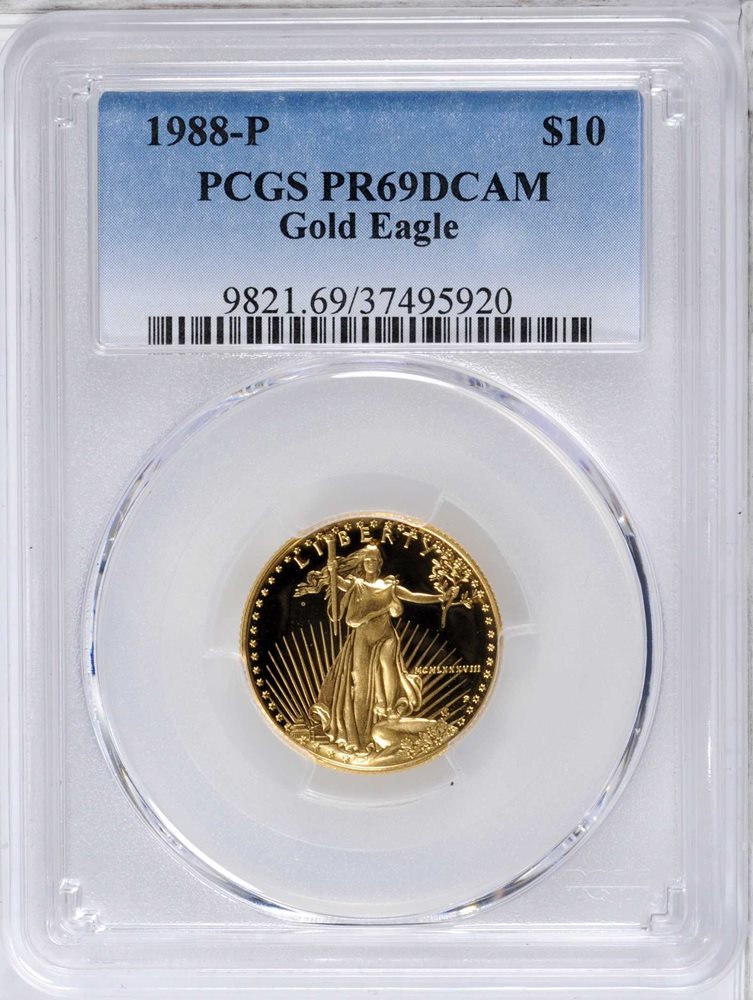 1988-P Quarter-Ounce Gold Eagle. Proof-69 Deep Cameo (PCGS
