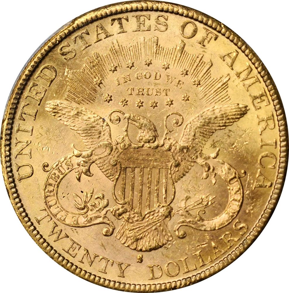 1882-S Liberty Head Double Eagle. MS-62 (PCGS). CAC., MS62 - PCGS
