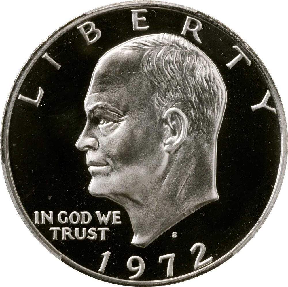 1972-S Eisenhower Dollar. Silver Clad. Doubled Die Obverse. Proof