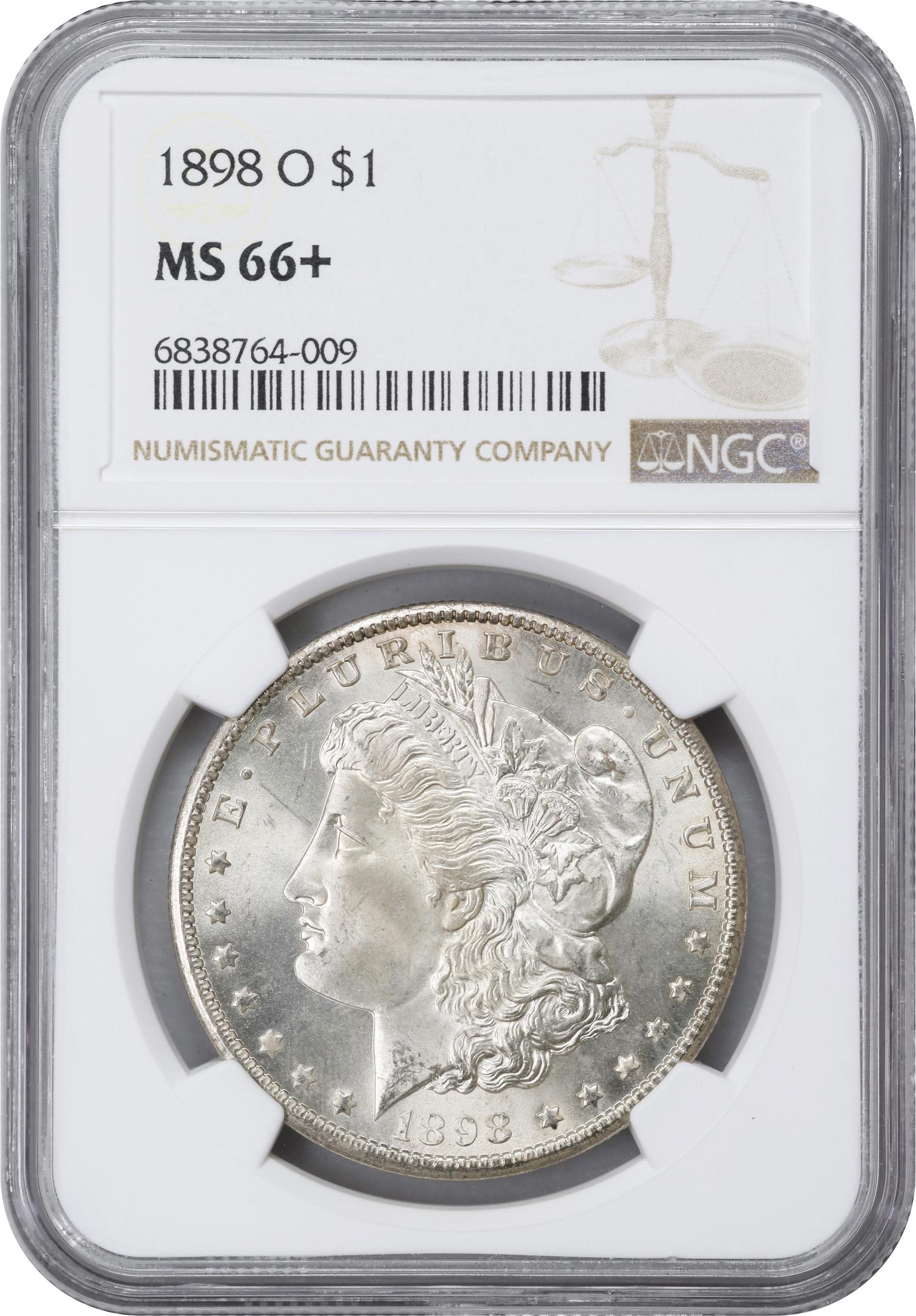 1898-O Morgan Silver Dollar. MS-66+ (NGC)., MS66+ - PCGS Auction