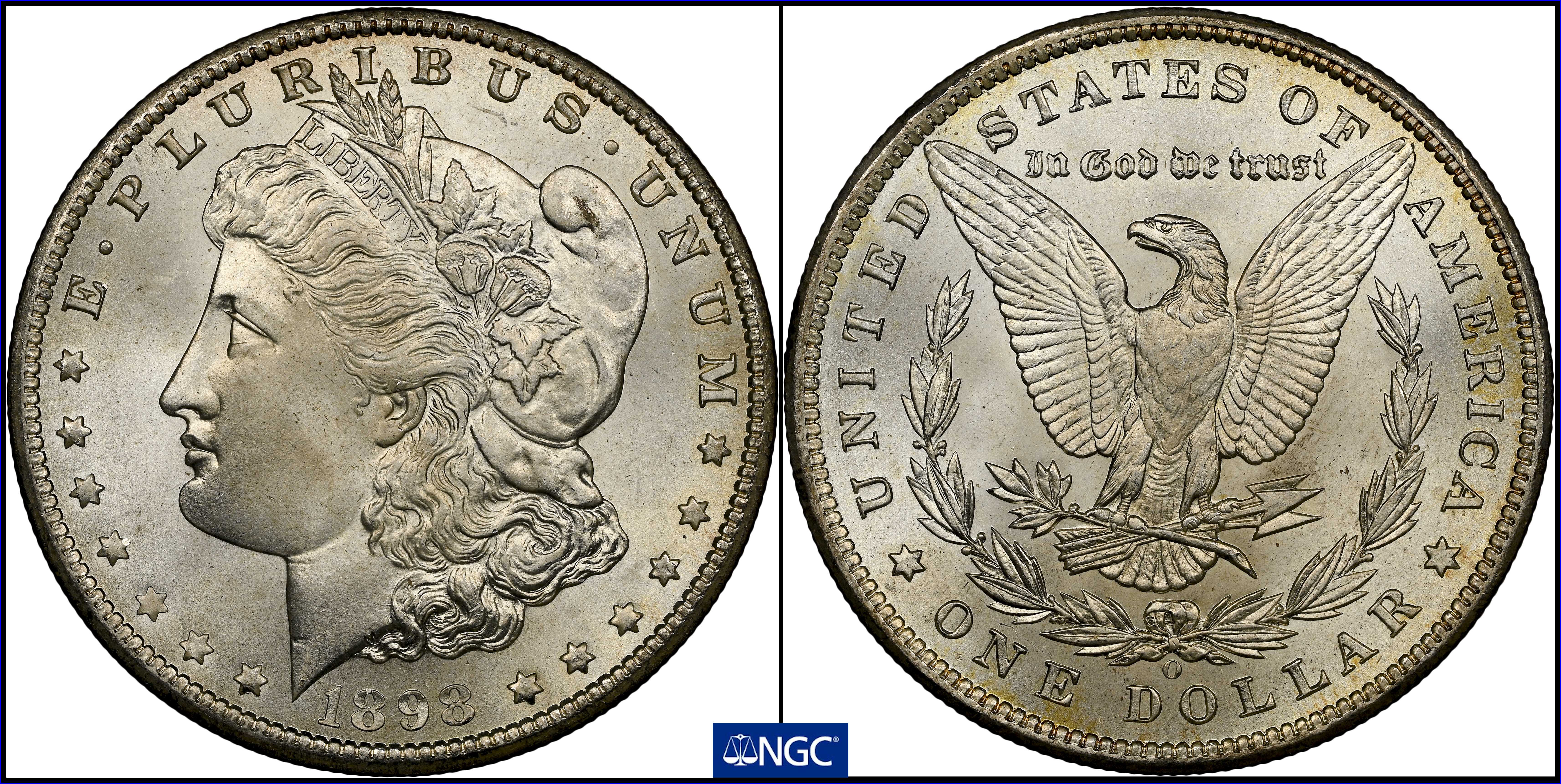 1898-O Morgan Silver Dollar. MS-66+ (NGC)., MS66+ - PCGS Auction