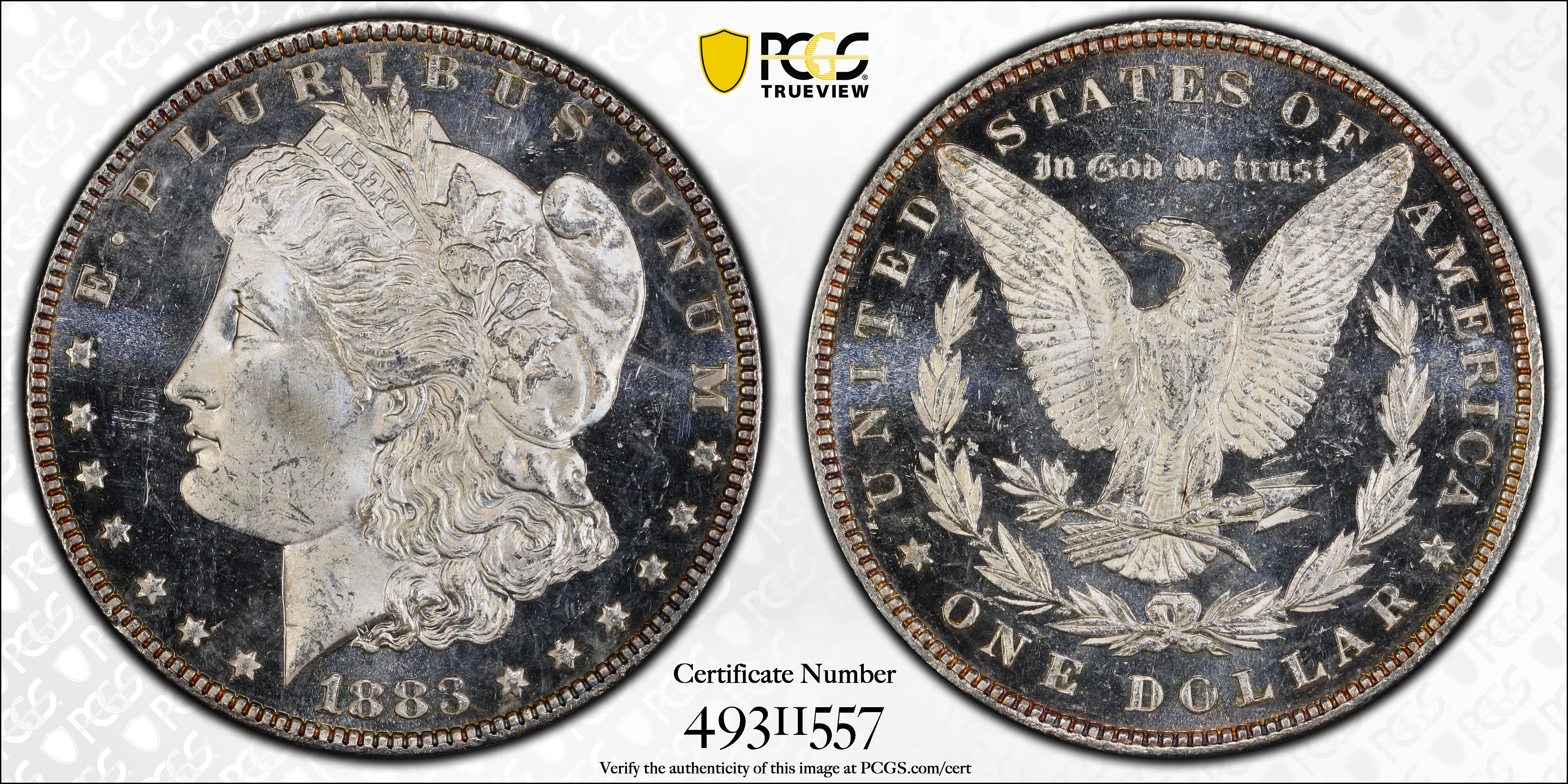 1883 Morgan Silver Dollar. MS-63 DMPL (PCGS)., MS63DMPL - PCGS