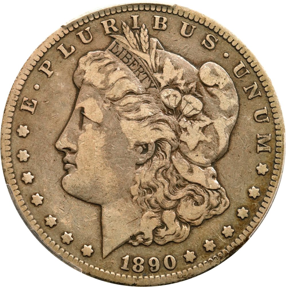 1890-CC Morgan Silver Dollar. VF-25 (PCGS). CAC., VF25 - PCGS