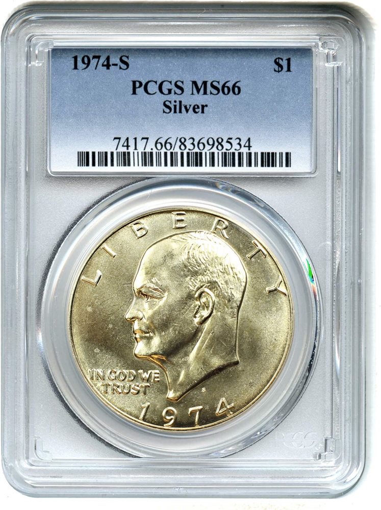 PCGS MS66 1974-S アイゼンハワー銀貨 $1 1974-S $1 PCGS MS66 (Silver), MS66 - PCGS Auction Prices