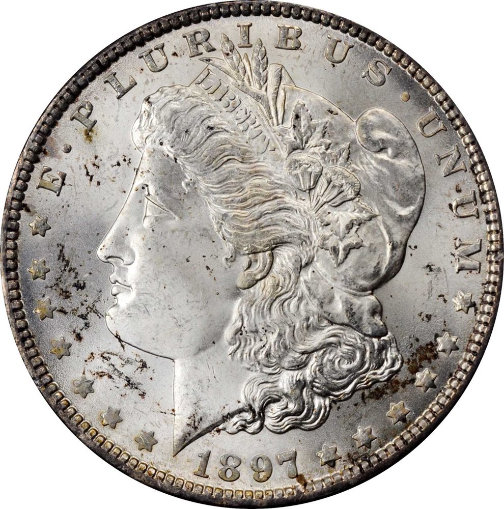 1897 Redfield Morgan Silver Dollar. MS-64+ (NGC)., MS64+