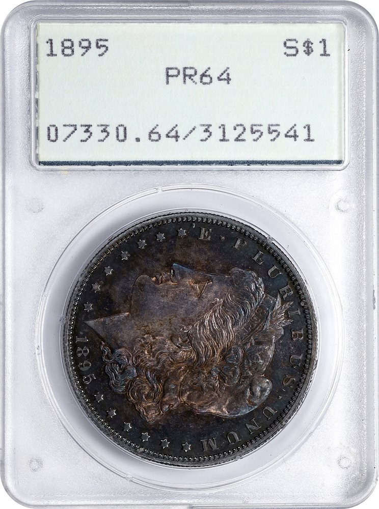 1895 Morgan Silver Dollar. Proof-64 (PCGS). OGH Rattler., PR64