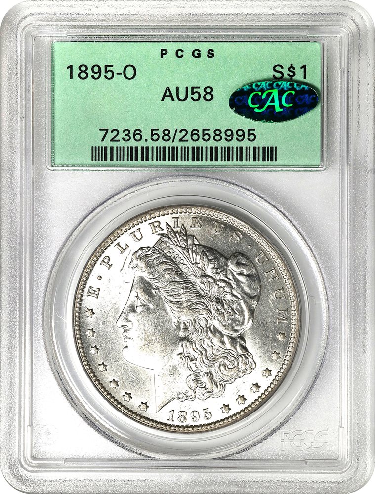 1895-O Morgan Silver Dollar. AU-58 (PCGS). CAC. OGH., AU58 - PCGS