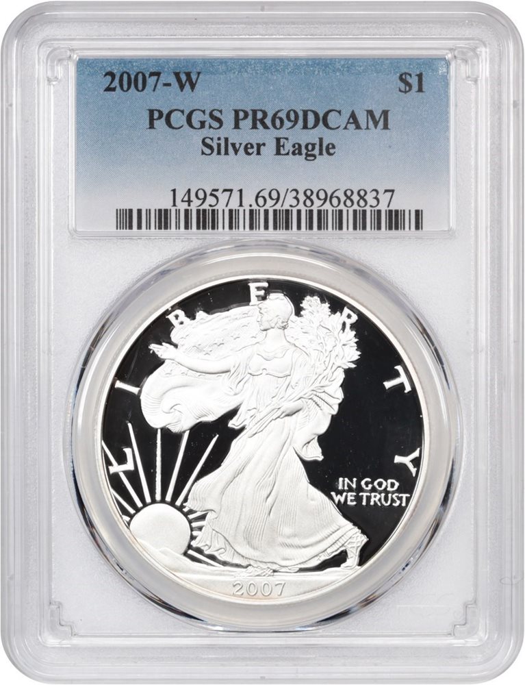 銀貨シルバー！◆CHINAシルバー　プルーフ袁世凱銀 PCGS鑑定済PR69DC 2007-W Silver Eagle $1 PCGS Proof 69 DCAM, PR69DCAM - PCGS Auction