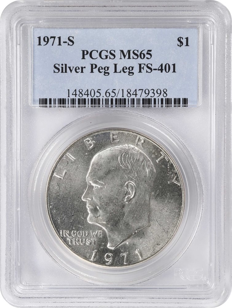 PCGS MS65 1971年 S $1 シルバー アイゼンハワー ドル 254 1971-S $1 Silver (Regular Strike) Ike Dollar - PCGS CoinFacts