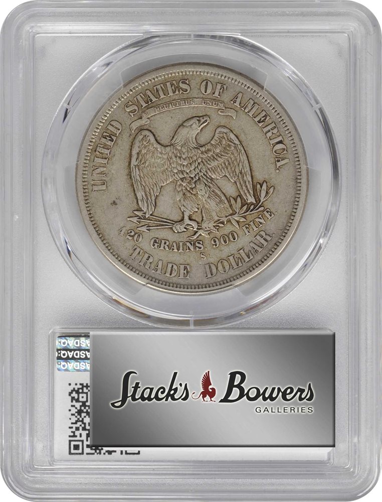 1876-S Trade Dollar. Type I/I. VF-35 (PCGS)., VF35 - PCGS Auction