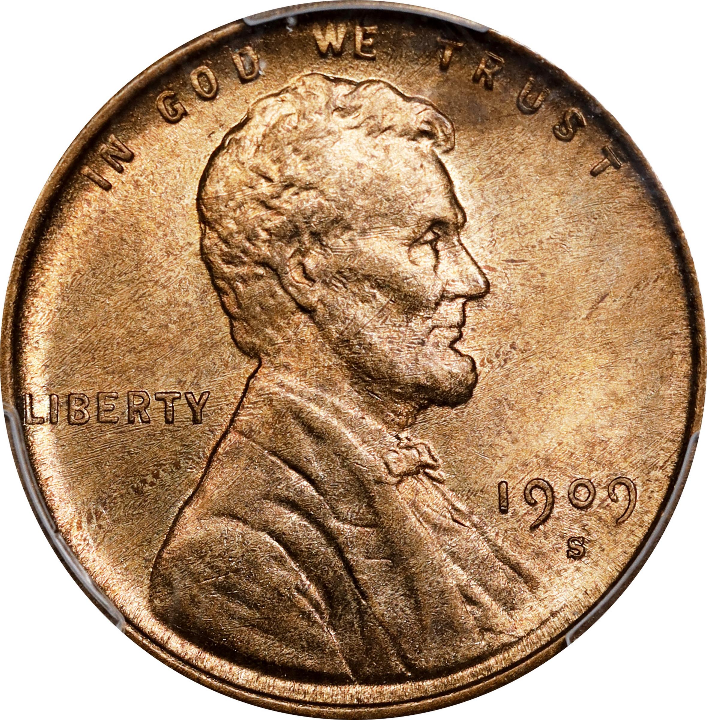 1909-S Lincoln Cent. V.D.B. MS-64 RB (PCGS)., MS64RB - PCGS