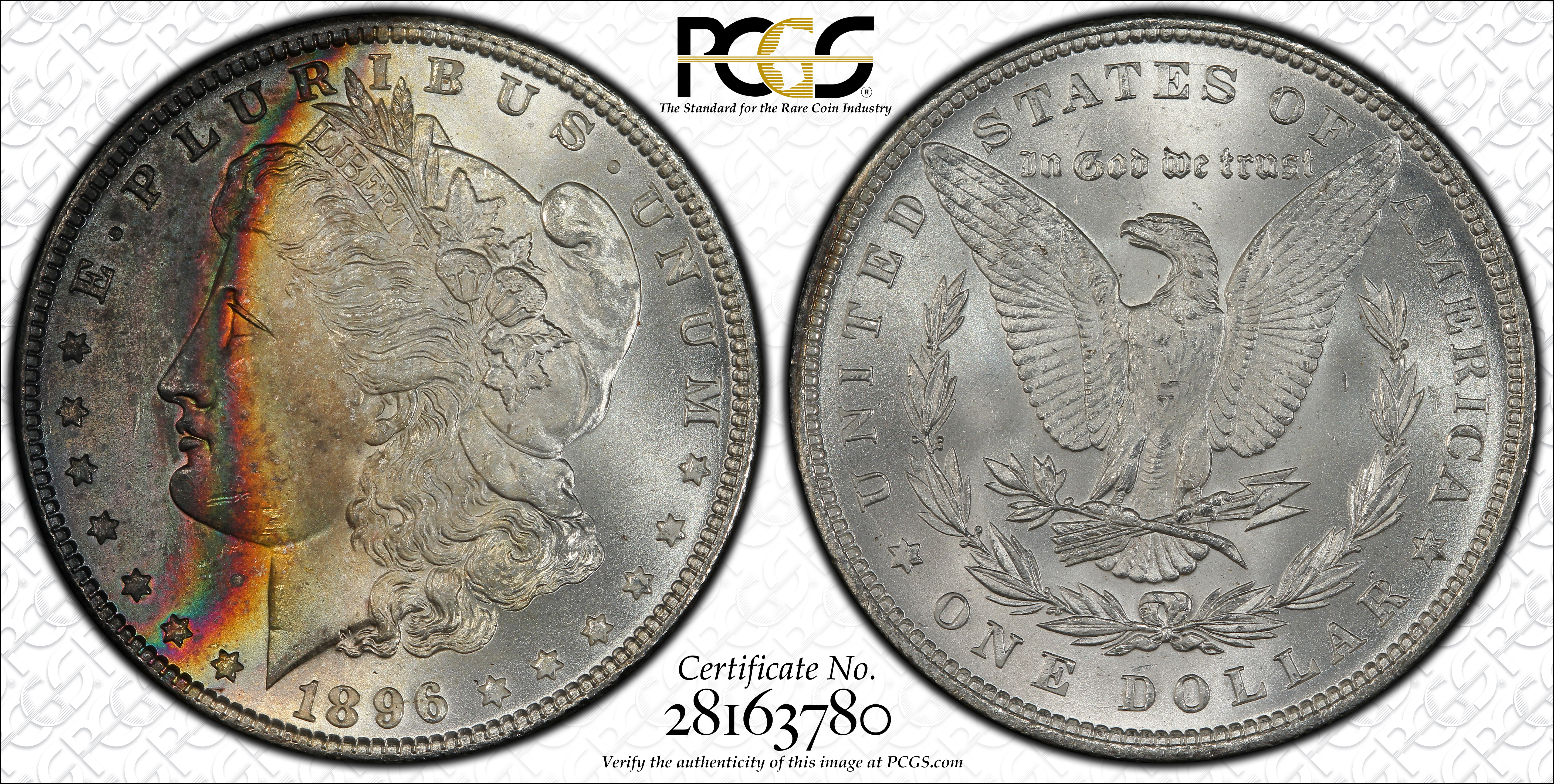 1896 Morgan Silver Dollar. MS-66 (PCGS). CAC., MS66 - PCGS Auction