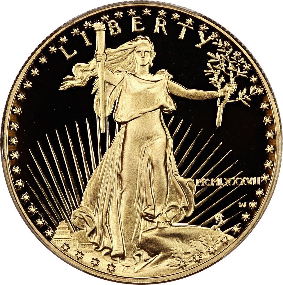 1987-W Gold Eagle $50 PCGS Proof 69 DCAM, PR69DCAM - PCGS Auction
