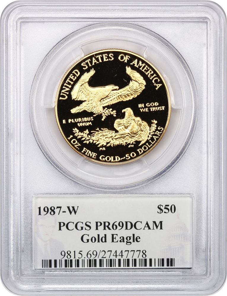 1987-W Gold Eagle $50 PCGS Proof 69 DCAM, PR69DCAM - PCGS Auction