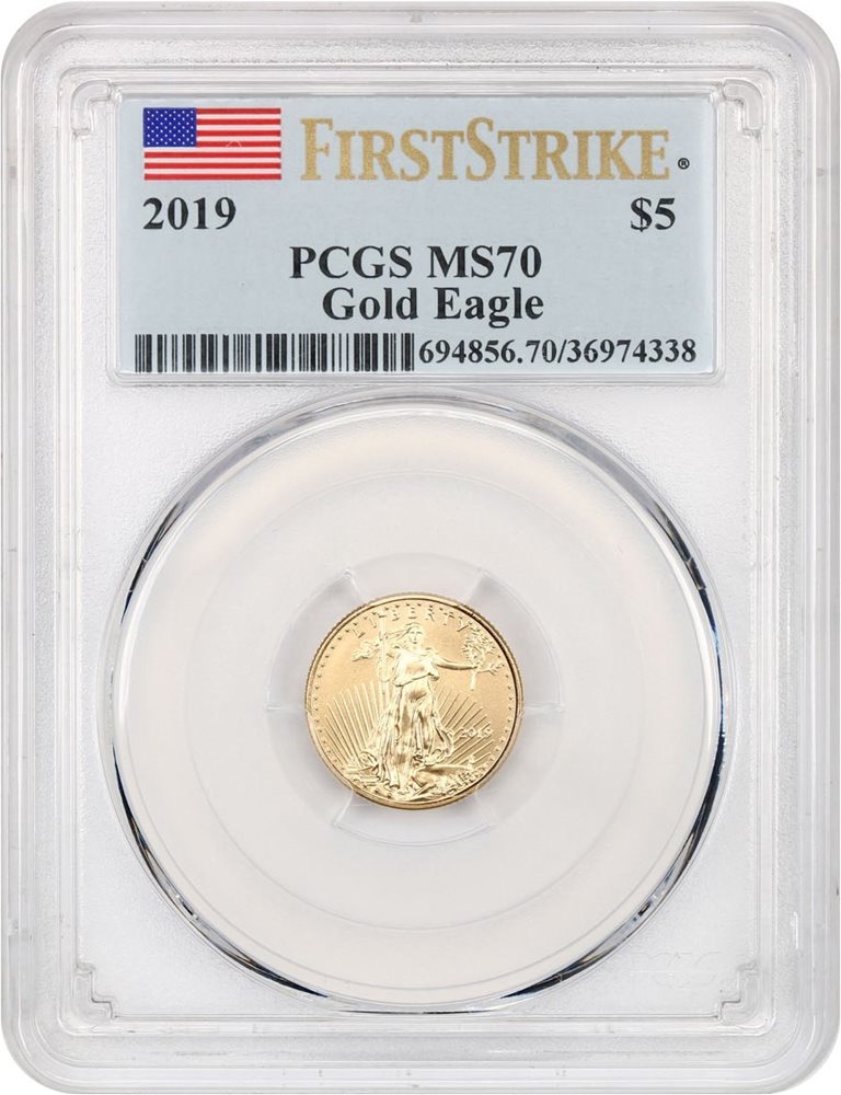 2019 Gold Eagle $5 PCGS MS70 (First Strike), MS70 - PCGS Auction