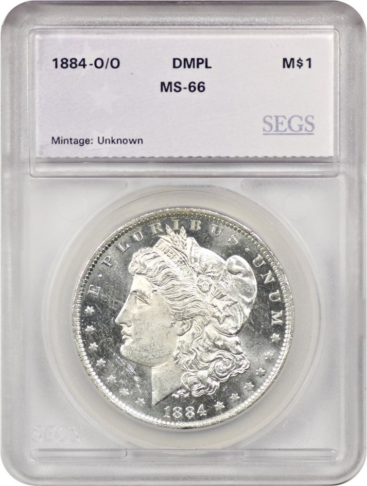 1884-O/O $1 SEGS MS66 DMPL, MS66 - PCGS Auction Prices