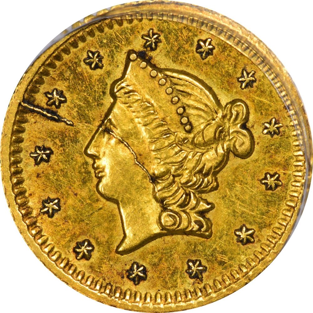1852 50C California Fractional Gold BG-426 PCGS AU58, AU58 - PCGS