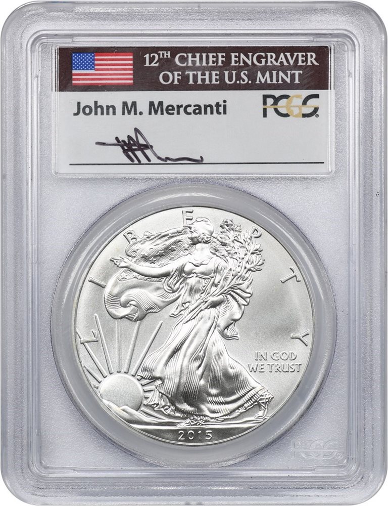 2015年 イーグル銀貨SP70 PCGS 銀貨 17 2015 Silver Eagle $1 PCGS MS70 (First Strike), MS70 - PCGS Auction