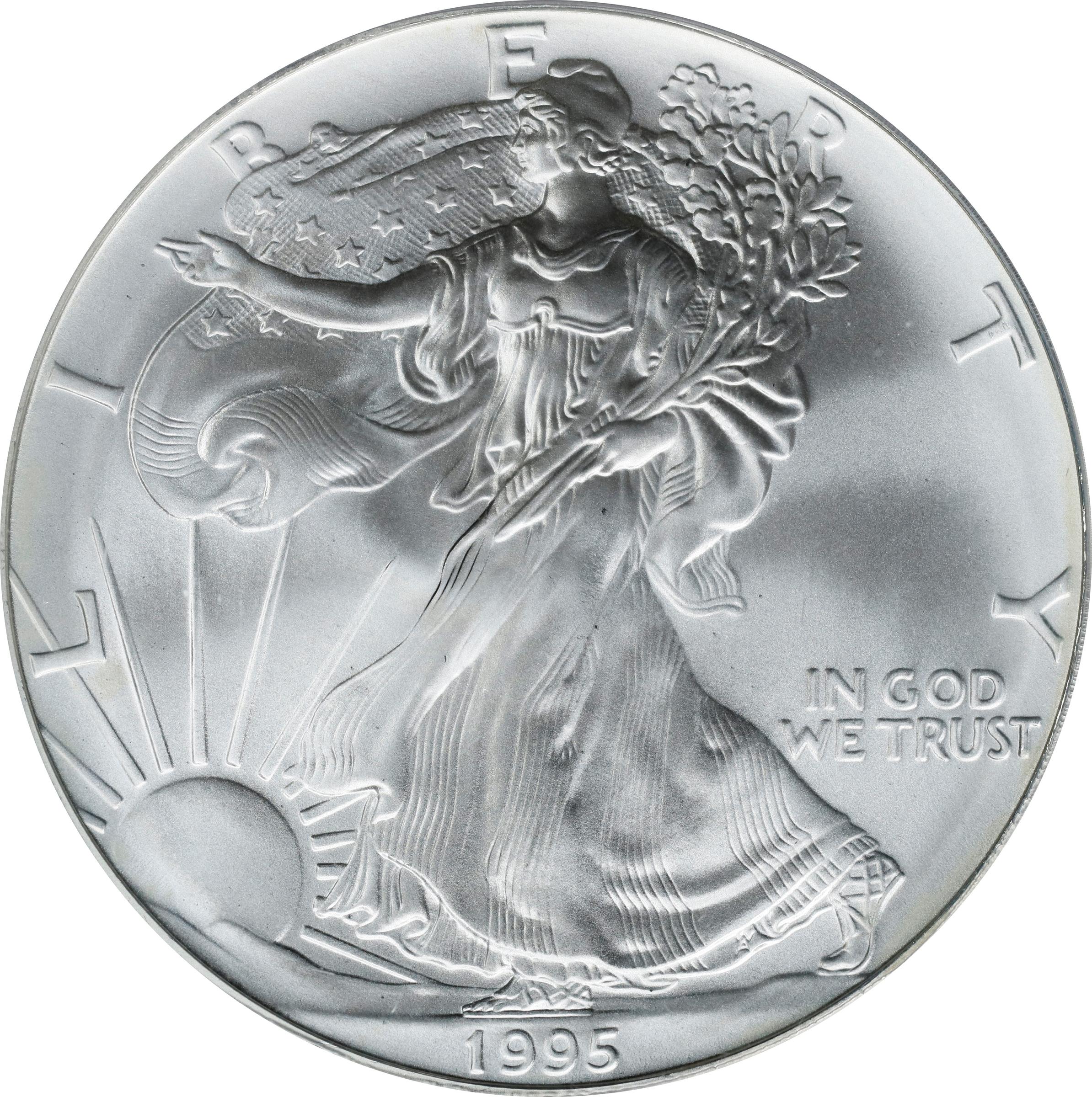 1995 Silver Eagle. MS-70 (PCGS). 12th Chief Engraver John M
