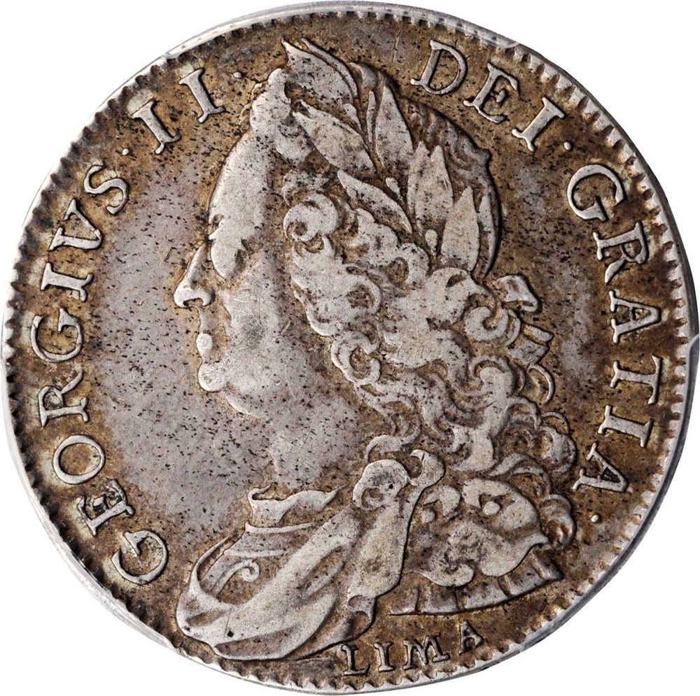 GREAT BRITAIN. 1/2 Crown, 1746-LIMA. London Mint. George II. PCGS